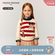 Teenie Weenie小熊童裝25新款秋冬男女寶寶可愛條紋套頭毛衣 紅色 120 cm