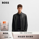 BOSS博斯【禮物】男士紋理羊皮革常規皮衣夾克 001-黑色 L (50)