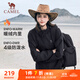 駱駝（CAMEL）薄絨風(fēng)衣女戶(hù)外防潑水修身梭織外套 J23CAYL6066 幻影黑 L