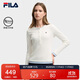 FILA斐樂官方女子針織長袖衫2025冬時尚假兩件休閑修身亨利衫