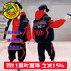 G.DUCKKIDS童裝男童秋裝套裝兒童衣服男孩春秋冬裝加絨加厚馬甲運動(dòng)裝三件套 紅色三件套【秋冬款】 160 尺碼13~14歲【150-160cm】