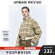 UR冬季新款女裝復(fù)古休閑格紋高立領(lǐng)短款棉服UYL140004 卡其格子 (偏寬松) S