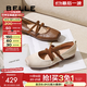 百麗（Belle）博主同款扣帶時(shí)裝瑪麗珍鞋女2025春新優(yōu)雅鞋D3Z1DAQ5 米白 37 (235mm)
