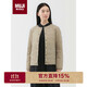 無(wú)印良品（MUJI）女式 輕量羽絨便攜式 無(wú)領(lǐng) 夾克 羽絨服女款  淺米色5A L