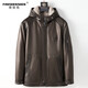喬箐羊皮毛一體馬甲活里活面男海寧真皮皮男連帽短款整貂水貂內膽山羊 栗皮茶色 2XL/180 均碼