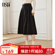 歐莎（OSA）高腰星空呢a字半身裙女秋冬季2025年新款傘裙顯瘦毛呢裙子 黑色 L