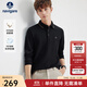 Navigare意大利小帆船長(cháng)袖POLO衫男士2025年秋季新款舒適翻領(lǐng)T恤棉質(zhì)上衣 暗夜黑 XL