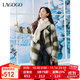 LAGOGO含羊毛中長(cháng)款大衣女拉谷谷2024年冬季新款西裝領(lǐng)格紋雙面呢 綠米 L