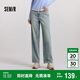 森馬（Semir）森柔牛仔|牛仔褲女抓毛闊腿褲街頭個(gè)性冬季寬松長(cháng)褲103724124001B