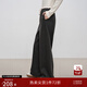 自巧小個(gè)子撞色天絲直筒拖地褲女2024冬裝新款高腰顯瘦長(cháng)褲子 水貂灰 S (3碼)