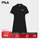 FILA 斐樂(lè )官方女子針織連衣裙時(shí)尚修身POLO領(lǐng)短袖裙子 正黑色-BK S (160) 80A