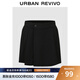 UR秋季新款女裝時(shí)尚氣質(zhì)通勤壓褶搭片寬松短褲UWU640051 黑色 M