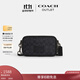蔻馳（COACH）奧萊男士男包經(jīng)典標志W(wǎng)YATT 休閑斜挎包單肩包 QB/炭黑色/黑色
