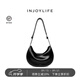 INJOYLIFE香蕉船包小號小眾設計慵懶風(fēng)通勤月牙包單肩斜挎女 軟感黑