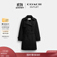 蔻馳（COACH）奧萊女士女裝純色中長(cháng)款風(fēng)衣戶(hù)外外套 黑色 M