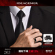 IDEAGEMER925銀紳士圖章戒指男士潮流輕奢簡(jiǎn)約高級(jí)感雅痞百搭男生指環(huán)配飾 黑瑪瑙款-港度20號(hào)