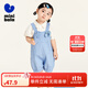minibala【水果造型女童背帶褲】迷你巴拉巴拉兒童寶寶綿軟舒適透氣褲子夏 牛仔淺藍88101 100 cm
