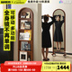 小萬(wàn)家具實(shí)木穿衣鏡可移動(dòng)鏡子全身鏡落地試衣鏡立體收納雜志鏡報刊架 諾曼雜志鏡【雙面可用】