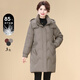甘甘的世界2025冬季新款時(shí)尚羽絨服中長(cháng)款甘夫人中年女裝加厚連帽外套 茶灰 2XL 適合135-145斤
