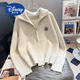 迪士尼（Disney）12歲女大童秋冬季開(kāi)衫上衣13少女孩毛衣外套15初中學(xué)生拉煉針織衫 淺咖色 170 M 建議95-105斤