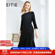 愛(ài)特愛(ài)（EITIE）秋冬商場(chǎng)同款優(yōu)雅通勤百搭收腰魚(yú)尾七分袖連衣裙女包臀6007747 黑20 2XL 44