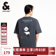 杰克·瓊斯（JACK&JONES） 百搭潮流胸前肌理感膠印背后熊貓圖案T恤短袖上衣男裝225201093