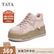 他她（TATA）粉色厚底板鞋女鞋休閑加絨高幫鞋松糕鞋春季新款GJZ01DM4 粉色（絨里） 38