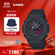 卡西歐（CASIO）G-SHOCK 黑紅暗焰系列男士手表 黑紅雙色潮酷設計血屏款 防震腕表 GA-B2100BBR-1APR