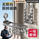 RICH YOUR HOME吸盤(pán)曬襪子神器陽(yáng)臺家用防風(fēng)不銹鋼襪子晾曬架折疊多夾子款涼衣架 槍灰吸盤(pán)襪子夾[1個(gè)裝14夾]