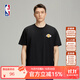 NBA球隊文化系列 洛杉磯湖人夏季寬松黑色t恤男士運動純棉短袖 洛杉磯湖人/黑色 L
