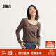 森馬（Semir）長(cháng)袖T恤女短款撞色打底衫簡(jiǎn)約風(fēng)秋季假兩件修身衣服101524101005