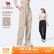 駱駝（CAMEL）休閑直筒褲女戶(hù)外防潑水梭織運動(dòng)褲 J25CA6L6013 卡其 M