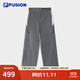 FILA FUSION斐樂(lè )潮牌梭織長(cháng)褲男2025春季新款休閑寬松拼色工裝褲 默魅灰-DY M 170/80A/M