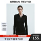 UR【HOT】2025秋季新款女裝簡約氣質(zhì)翻領(lǐng)長袖針織衫UWM950075 正黑 L