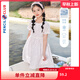 鉛筆俱樂(lè)部童裝2025夏裝新款女童連衣裙中大童裙子兒童收腰碎花裙 粉紅 130 cm