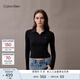 Calvin KleinJeans25秋季新款女士休閑通勤ck刺繡羅紋彈力長袖POLO衫47D288G