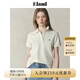 ELAND【經(jīng)典公式】衣戀T恤女學(xué)院風(fēng)polo領(lǐng)棉短袖上衣2025夏季新款 乳白色(64)Cream M /165