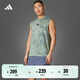 adidas舒適印花運動(dòng)健身訓練修身背心男裝夏季阿迪達斯官方 綠/奇跡銀/黑色   M