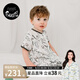nest designs 嬰兒睡袋嬰幼兒竹棉紗布春夏款寶寶分腿兒童防踢被 松林之歌-雙層短袖(26-28℃) 90碼（建議身高80-90cm）