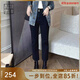 美洋（MEIYANG）升級版修容筆牛仔褲 百搭小黑褲高腰彈力直筒九分褲 黑色 XL