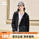 鴻星爾克外套女秋季防潑水夾克風(fēng)衣連帽休閑純色戶外修身上衣跑步騎行服