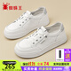 蜘蛛王女鞋2025春夏季真皮薄款透氣板鞋女士免系帶休閑小白鞋輕便鞋子女 白灰【雙層軟牛皮鞋】 37 (235mm) 【專(zhuān)柜正品假一罰十