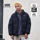 VANS范斯官方 男女情侶羽絨夾克立領(lǐng)經(jīng)典LOGO 黑色   M 