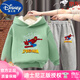 迪士尼（Disney）兒童衛衣冬季男童套裝加絨加厚羊羔絨蜘蛛俠衣服男孩帥氣兩件套潮 蜘蛛俠綠衣+灰褲【保暖羊羔絨】 130 碼【褲子有口袋】