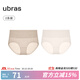 ubras純棉高腰內褲女輕壓收腹7A抗菌透氣新品三角褲短褲 瓷肌色+白色 2條 L