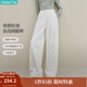茵曼2025秋冬女裝新款萊賽爾棉法式解構(gòu)微O型牛仔褲顯瘦褲子 珍珠白 27