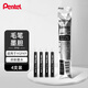 派通（Pentel ）科學(xué)毛筆 國風(fēng)練字繪畫(huà)軟毛筆（適用于XGFKP）毛筆替芯墨膽  FP10 黑色/4支