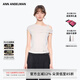 ANN ANDELMAN官方直營 不對稱立裁褶皺斜肩短袖T恤女收腰顯瘦上衣 杏色 M