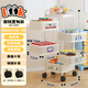 雅圖詩(shī)多巴胺小推車(chē)零食置物架移動(dòng)落地擺放架家用客廳廚房多層收納架子 【加大款】奶白方形五層+贈11張貼紙