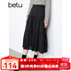 百圖betu女裝2025春季新款半身裙高腰寬松燙鉆中長(cháng)款 裙子女2501T55 黑色 L
